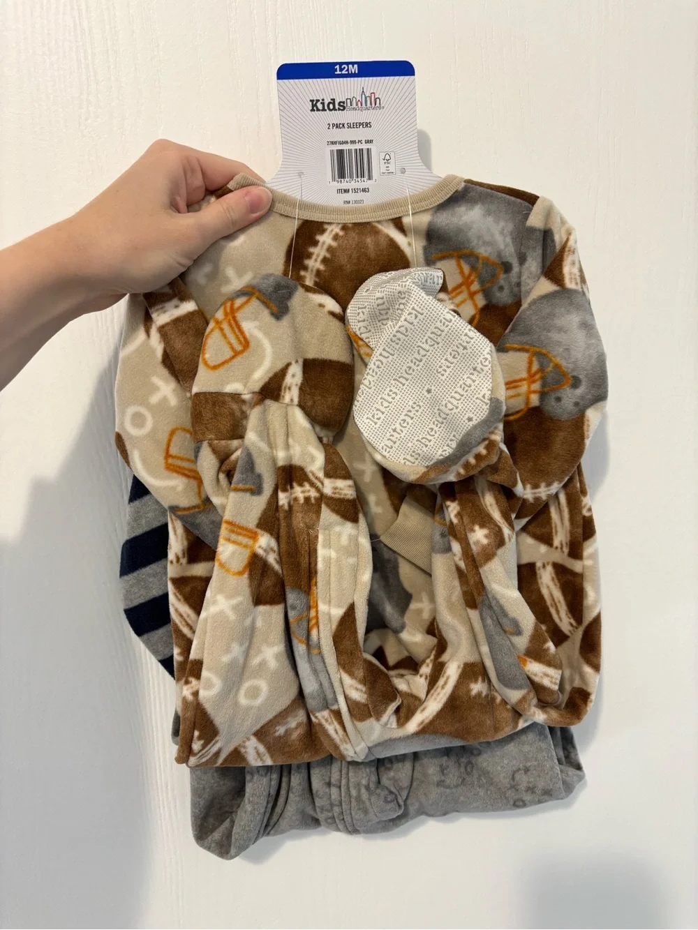 2-Pack Baby Fleece Football Sleepers